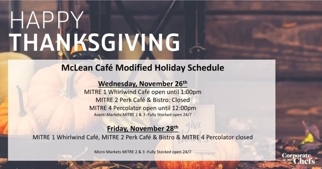 Modified Thanksgiving Week Hours